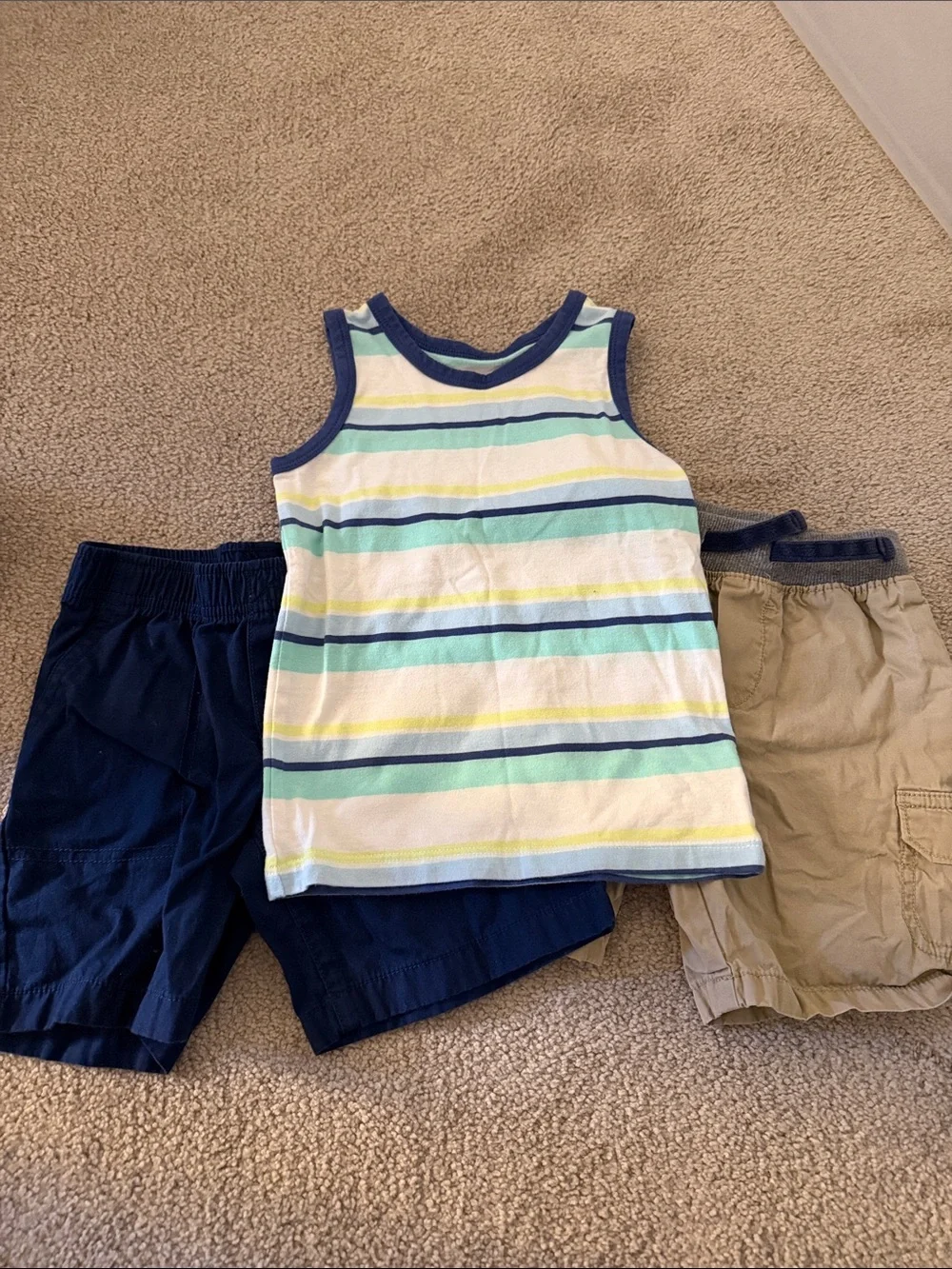 Carter's Striped Tank Top in Navy, Light Blue & Yellow